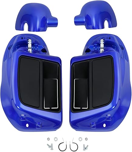 Miniatura 5 de Green-L Guantera de carenado inferior ventilado azul para Harley Road King Street Electra Glide 2014-2024
