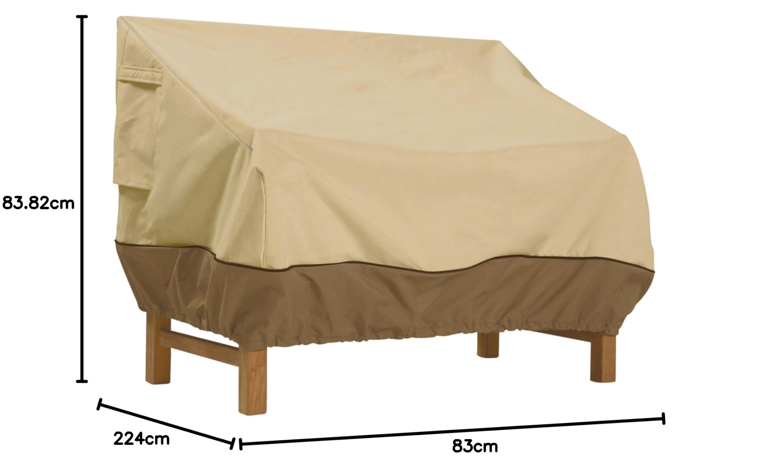 Classic Accessories Veranda 72932 - Copridivano per terrazza, Beige (Kiesel), 49,53 x 39,36 x 5,08 cm