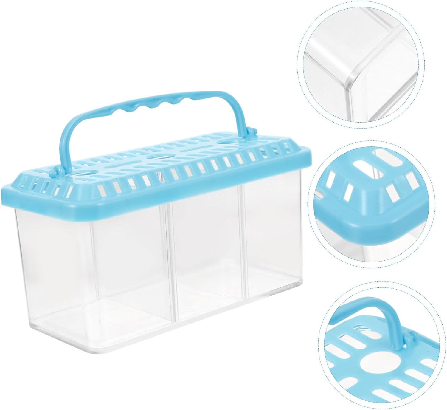 WOONEKY Fish Breeding Tank with Removable Dividers Compact Three-Compartment Isolation Box for Small Fish and Shrimp Durable Incubation Box for Optimal Growth and Development