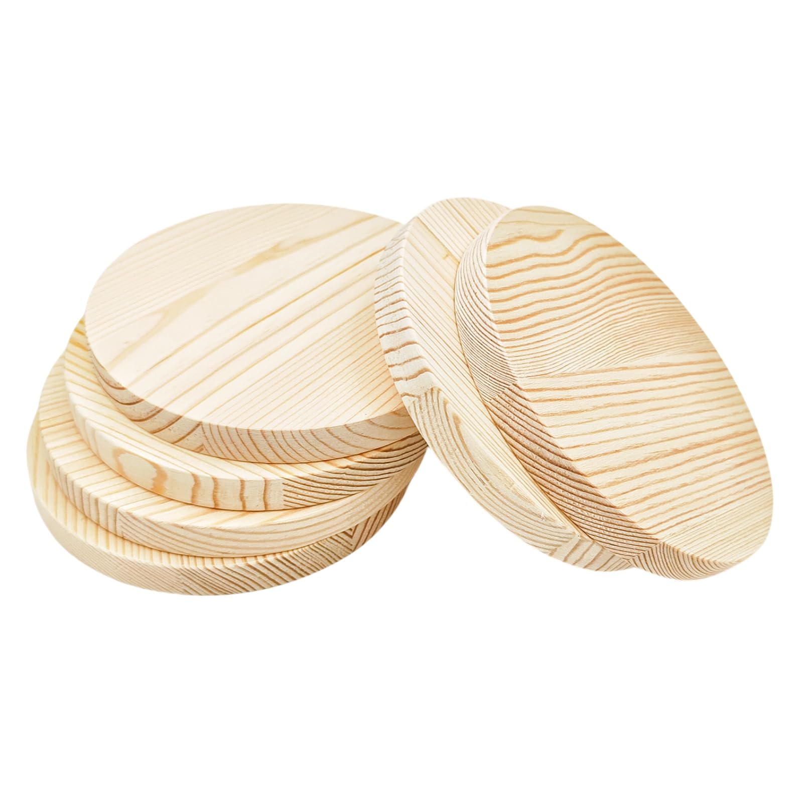 6PCS Pine Circle Plaque, 15x1.5cm Blank Unfinished Round Wooden Circles Plaques for Craft Projects Engraving, Wood Burning, Painting