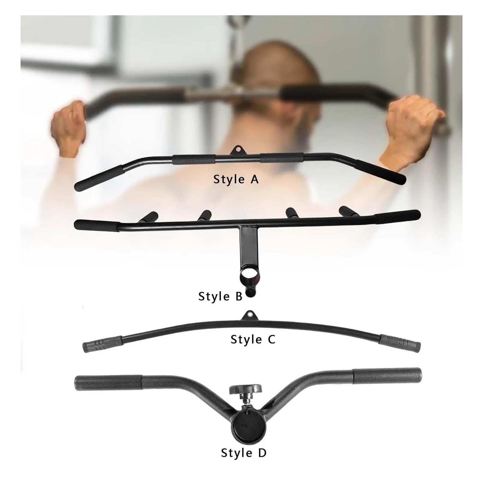 Barra De Dominadas Barra desplegable Lateral for máquina con Sistema de polea de Cable for Gimnasio, Entrenamiento en casa para Dominadas(Style C)