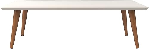 Miniatura 4 de Manhattan Comfort Utopia Collection 89452 - Mesa auxiliar rectangular moderna de mediados de siglo para sala de estar, con patas abiertas, color