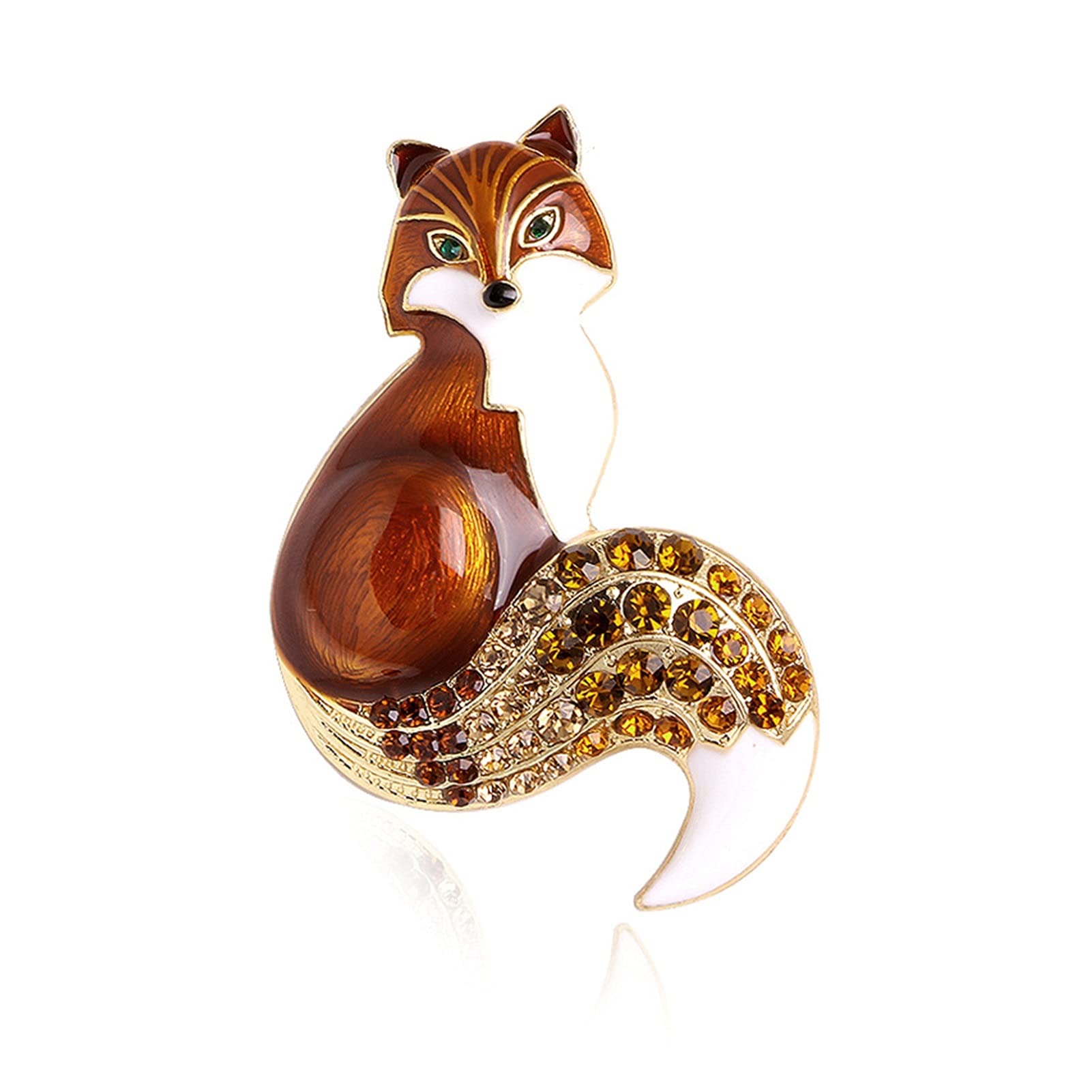 ZHSHYS Broschen für Frauen, Emaille-Tier-Pin-Brosche, 6 Farben erhältlich, Winter-Schmuck, Party, Kausal-Brosche, Geschenke (Metallfarbe: Fuchsblau) ()