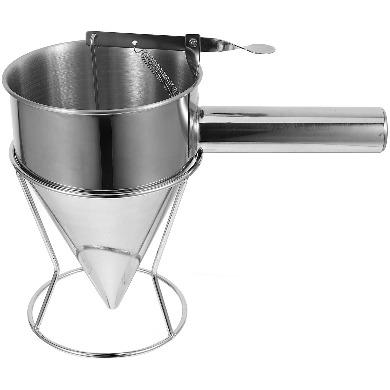 BESTYASH Imbuto con Pistone da 1200ml in Acciaio Inossidabile Strumento Essenziale Facile da Usare e Conservare per Pastella Pancake e Pesce in Cucina per Dolci e Preparazioni