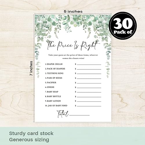 Miniatura 7 de KDXPBZ - Juego de 30 juegos de cartas con temática de selva, revelación de género y suministros para fiestas de baby shower, juego de 30 unidades