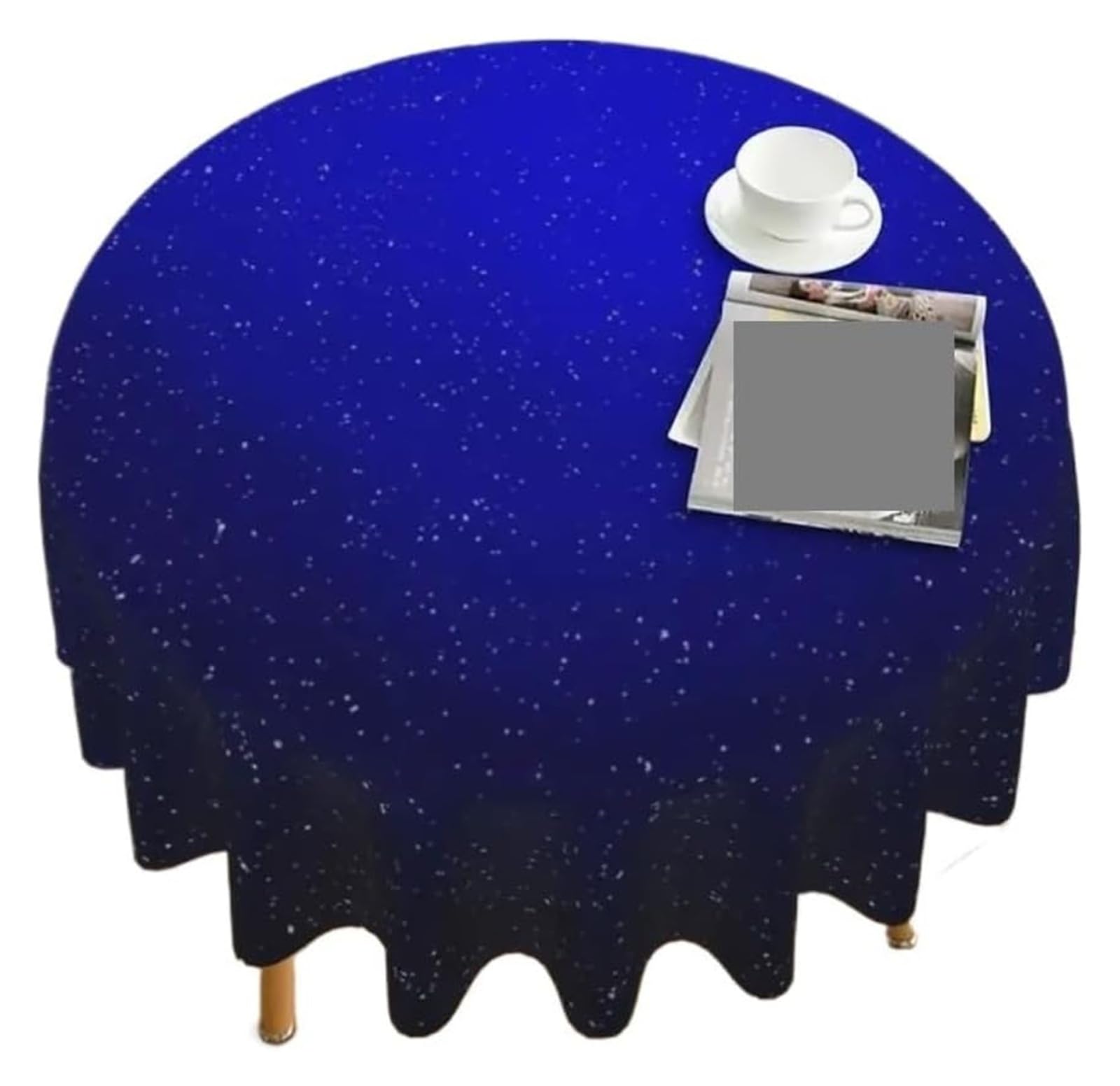 Tablecloth Round Tablecloth Polyester Blue 152 cm