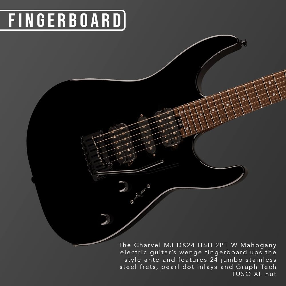 ギター CHARVEL MJ DK24 HSH 2PT NAT SEBNY Charvel MJ DK24 HSH 2PT Electric Guitar - Black | Sweetwater