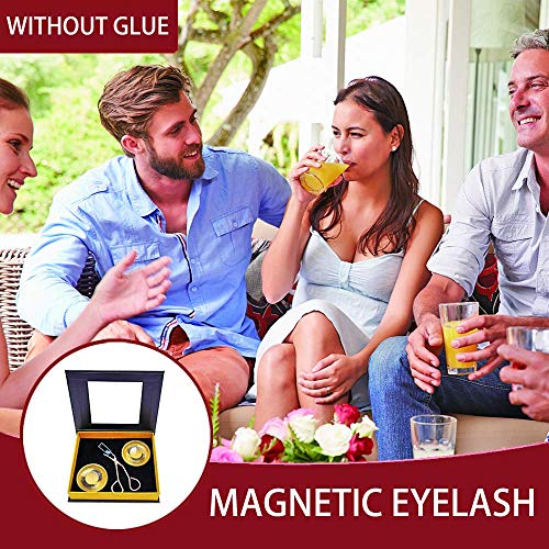Magnetic Eyelashes Applicator Tool Kit,Glue-Free Magnetic Eyelash Clip,Eyelashes Short Set With 2 Pairs Magnetic False Eyelashes,Magnetic Eyelashes No Eyeliner,Natural Look Bushy Look(Nature Bushy Blend) #TOP2