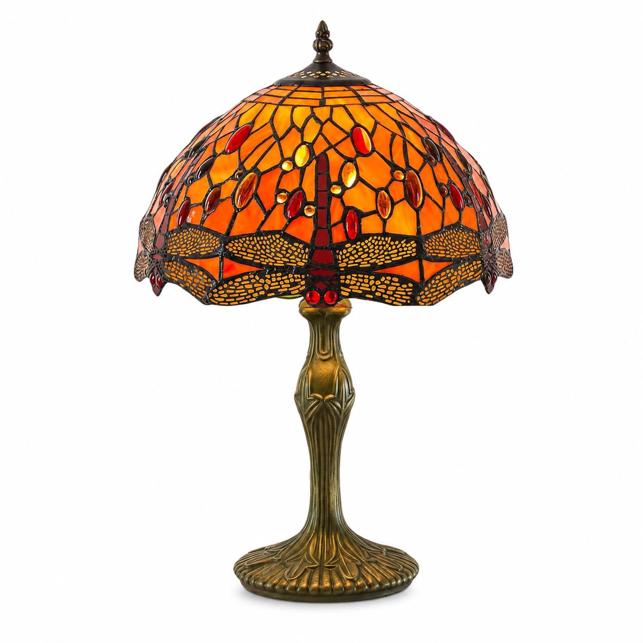 Loxton Lighting Tiffany Lamp 12 inch Dragonfly (Orange)