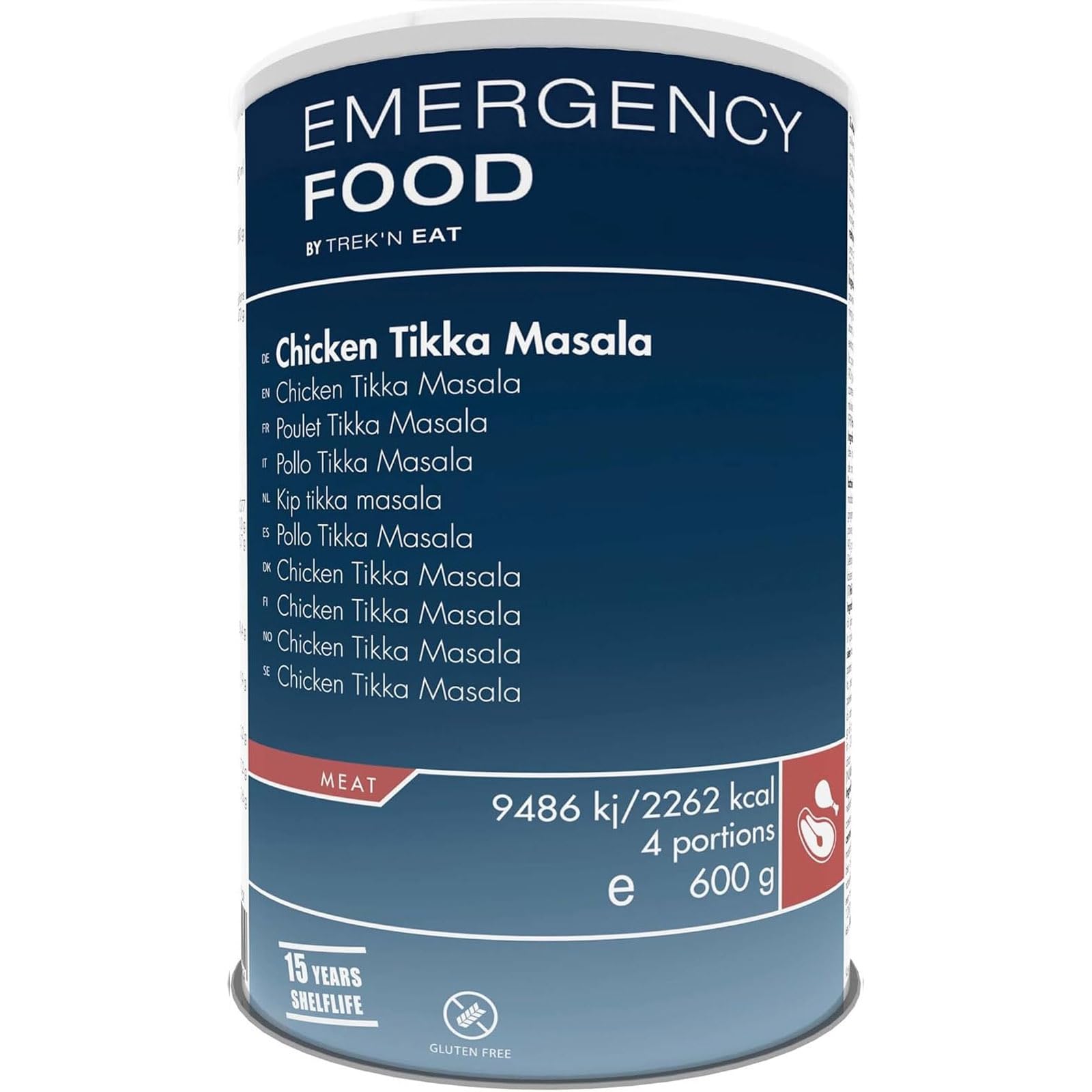 TREK'N EAT Chicken Tikka Masala Notfallnahrung 4 Portionen 15 Jahre haltbar gefriergetrocknet