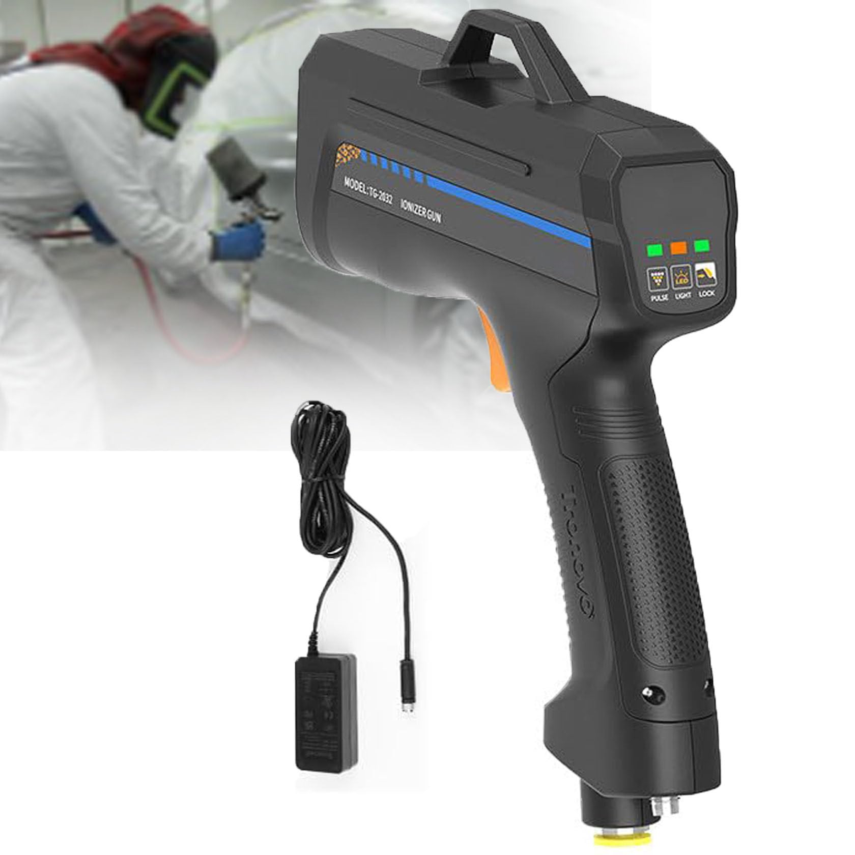 Pistola De Aire Ionizante Mejorada, Eliminador De Electricidad EstáTica De 24 V, Pistola AntiestáTica Y Luz De DeteccióN De Polvo Para La EliminacióN De EstáTica En Entornos Industriales. EconomyTyp