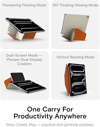 MOFT Dynamic Folio Case for iPad Air 13(M4 2026/M3 2025/M2 2024)-[Reinforced Corner Protection] Stable Slim Magnetic Stand with 20+ Viewing Angles, Premium MOVAS Leather, Beach White