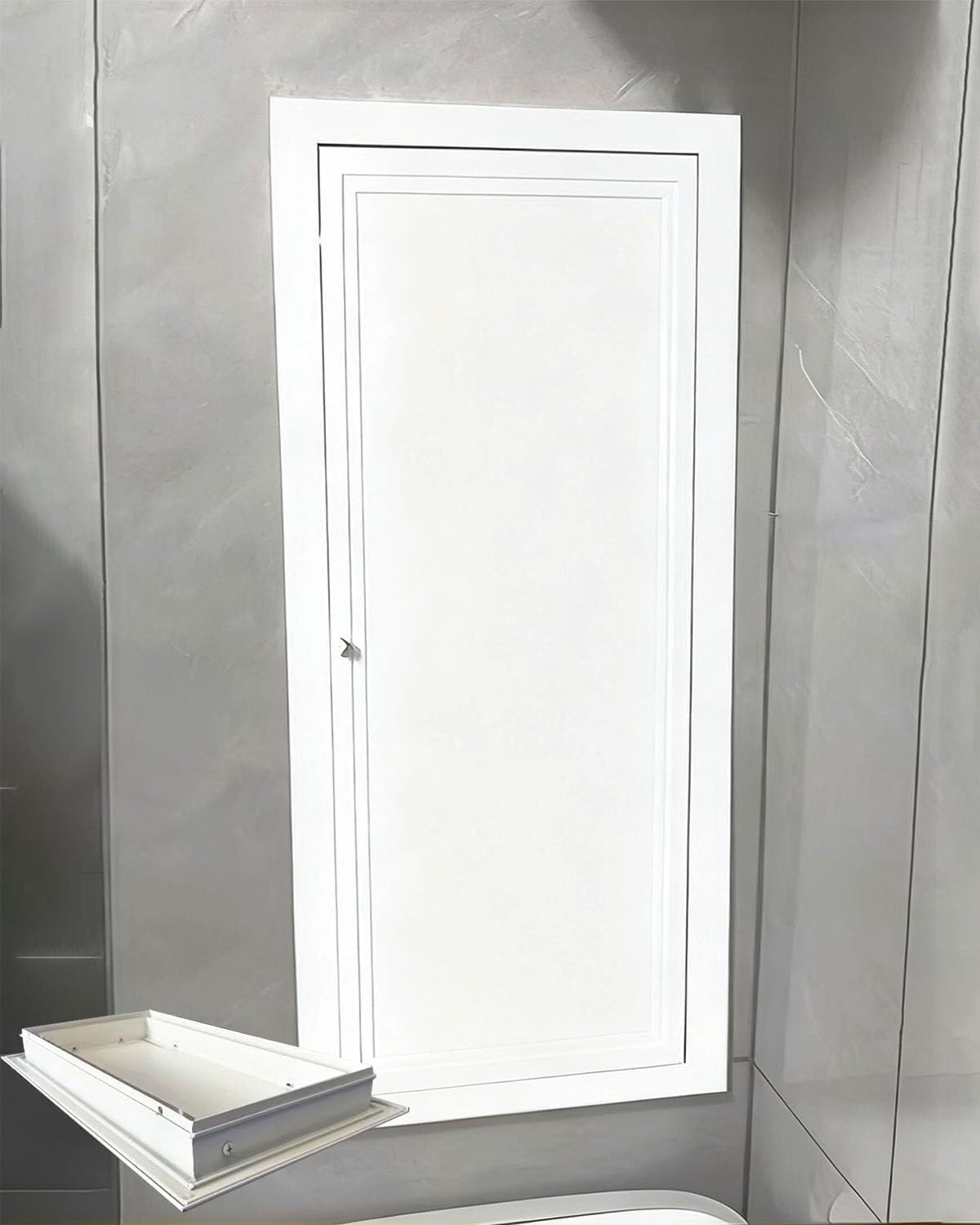 Kjobdwz One Color Steel Access Panel Access Panel Waterproof Access Panel Hatch For Shower Plumbing, White Easy Attic Access Hole Door Cover In Ceiling Wall(15X15cm/6X6in)