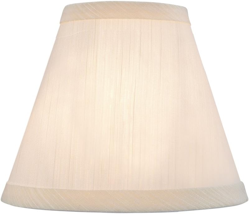 Black Friday 🔥 Aspen Creative 32109-6 6 Bottom Width Transitional Design Small Hardback Empire Shape Chandelier Clip-On Lamp Shade Set (6 Pack), 3 x 6 x 5, Eggshell, 6 Count