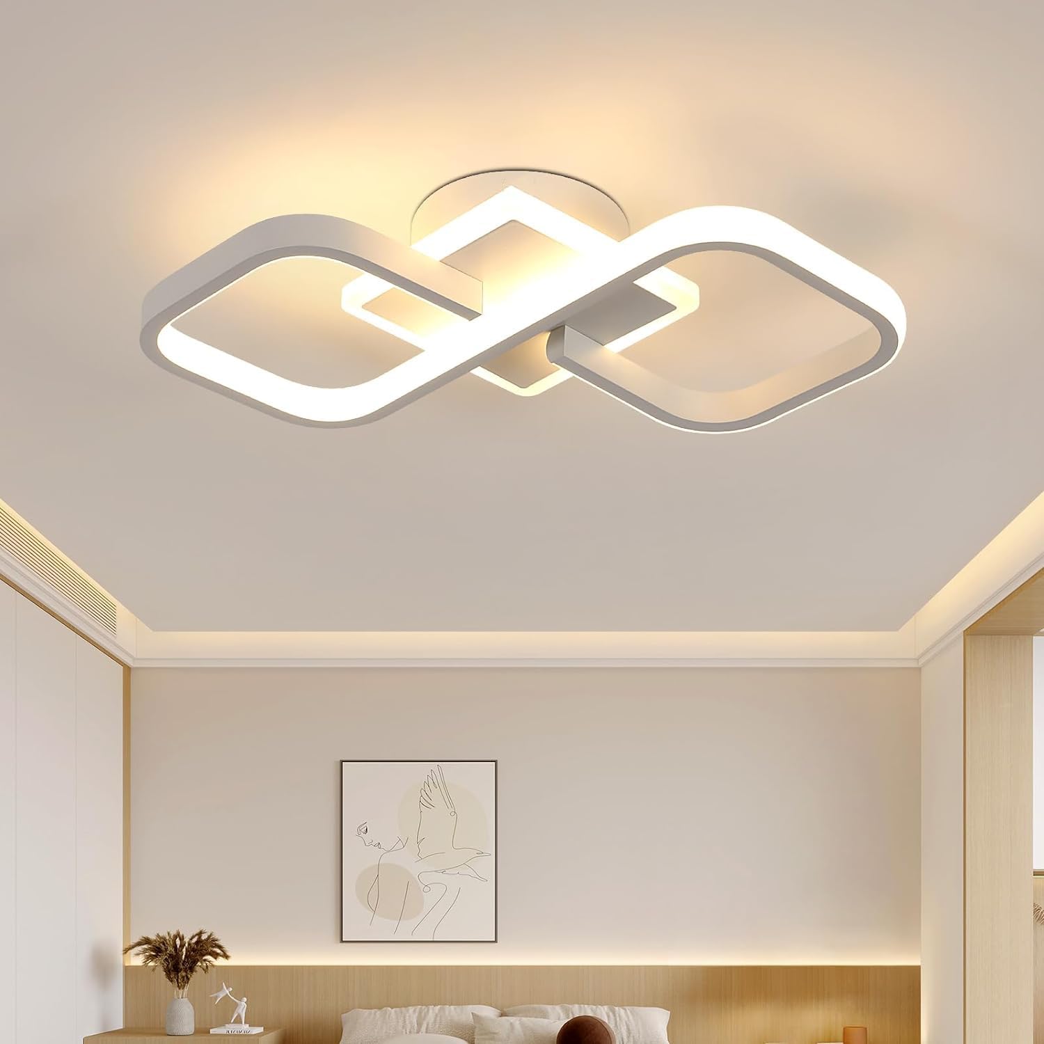 Comely Lámpara de Techo LED, 36W 4000LM Plafon LED Techo 40CM Cuadrado, Luz de Techo LED Blanco para Dormitorio, Sala de Estar, Pasillo, Cocina, Blanco Cálido 3000K