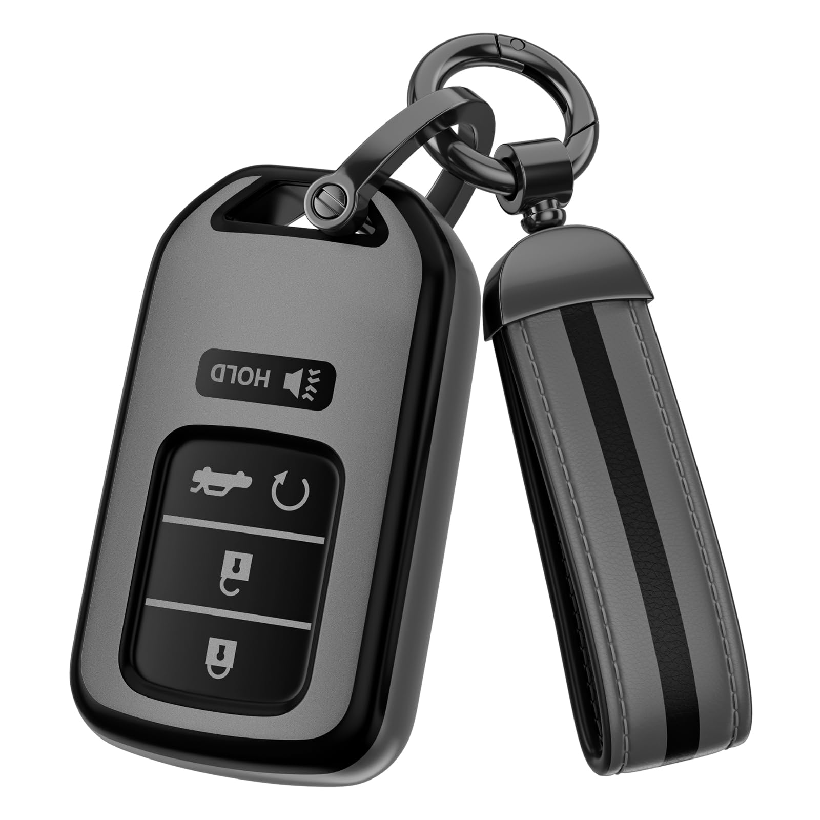 for Honda Key Fob Cover Accessories, Matte TPU Material, with a Cute Leather Keychain,for Cover with Leather Keychain for Civic Accord HR-V Pilot CR-V