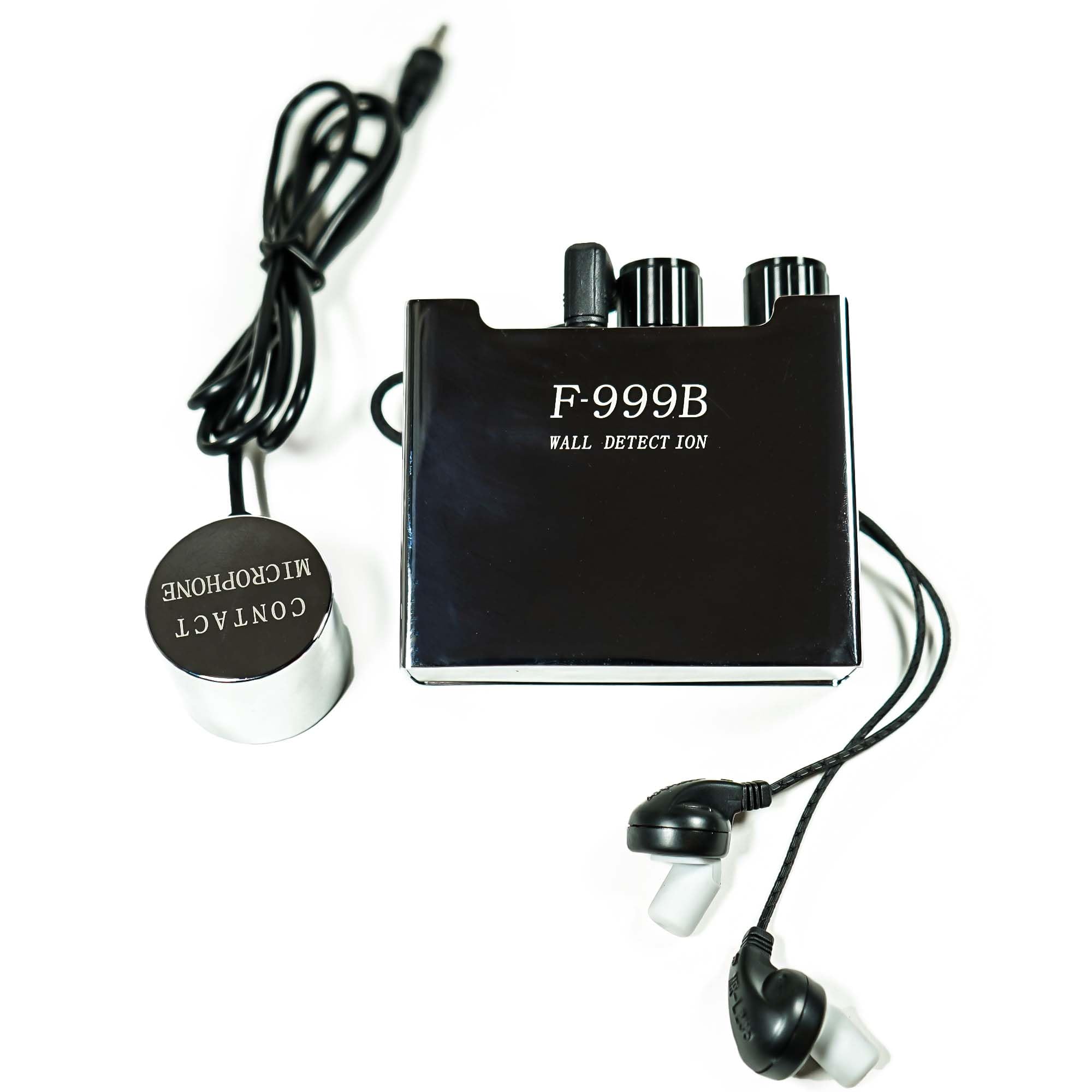 Micrófono de pared serie oro profesional para escucha con sistema de filtros con segundo micrófono de aguja y salida grabación ideal para casa oficina seguridad privacidad (F999B silver)