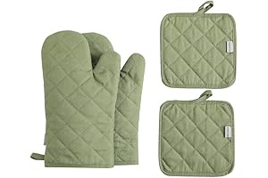 Premium Heat-Proof Kitchen Oven Mitts and Pot Holders 4-Piece Set