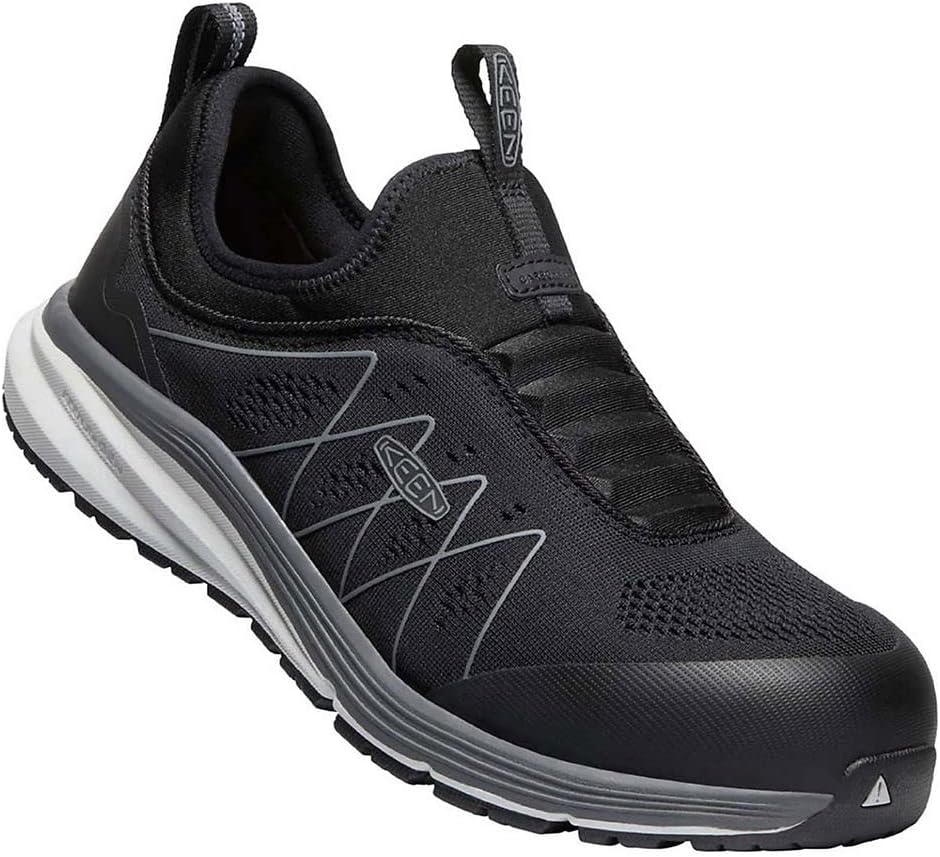 KEEN Utility Men's Vista Energy Shift Low Height Composite Toe Slip On Industrial Work Sneakers, Vapor/Black, 11.5