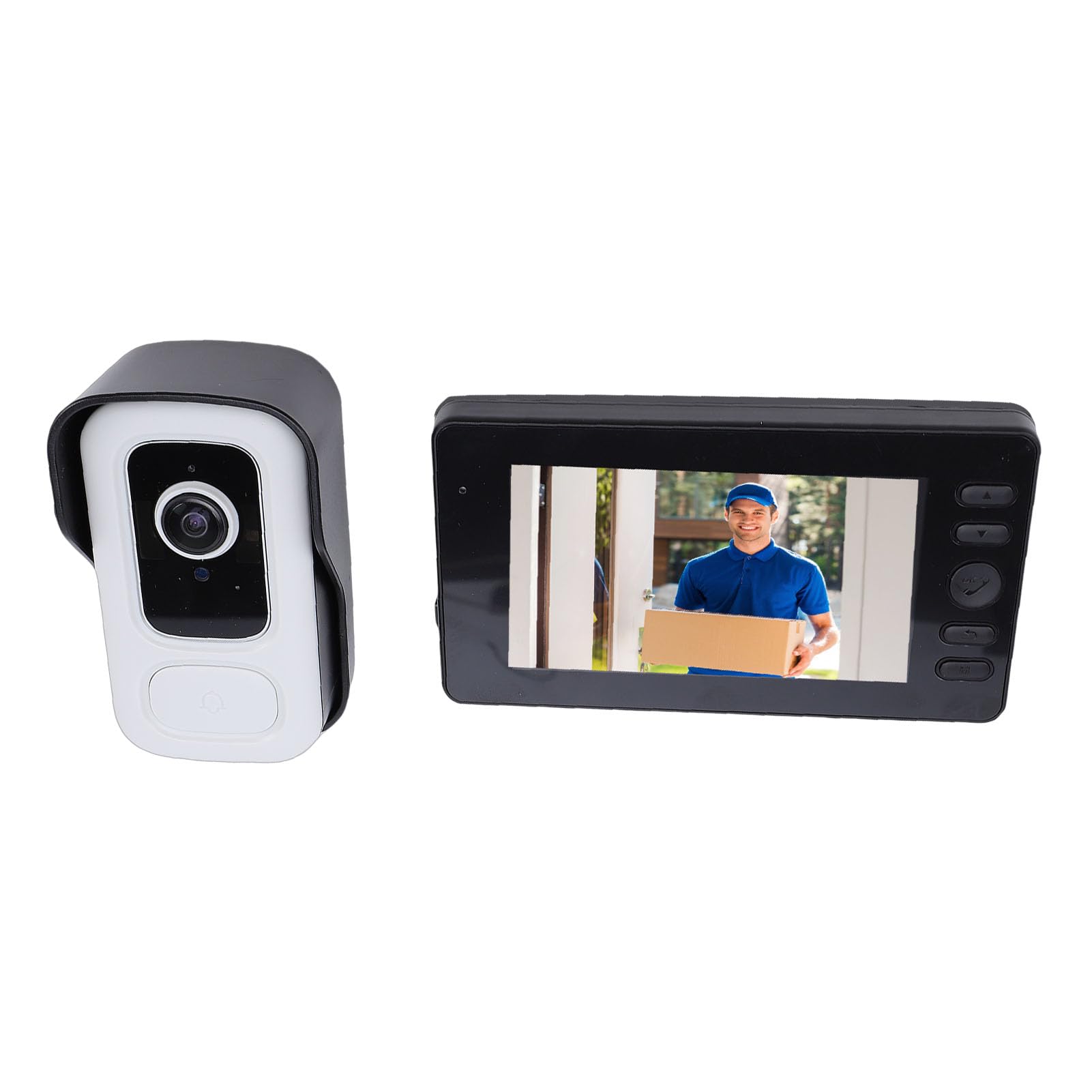 Gugxiom Inalámbrico de Portero Automático con Vídeo, Lente Gran Angular de 3MP y 110°, Audio Bidireccional con Pantalla de 4,3 Pulgadas, para Seguridad en el Hogar