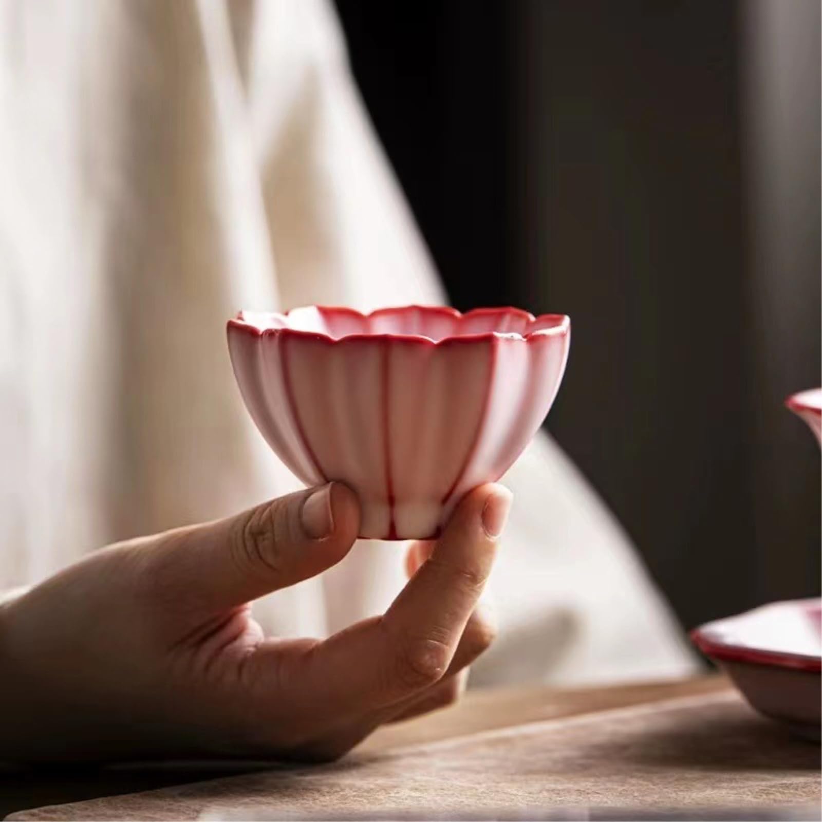 Porcelanowy smalec mrożony kubek do herbaty prosty i świeży zestaw do herbaty Kung Fu - pudełko na kubek Kwai Kou