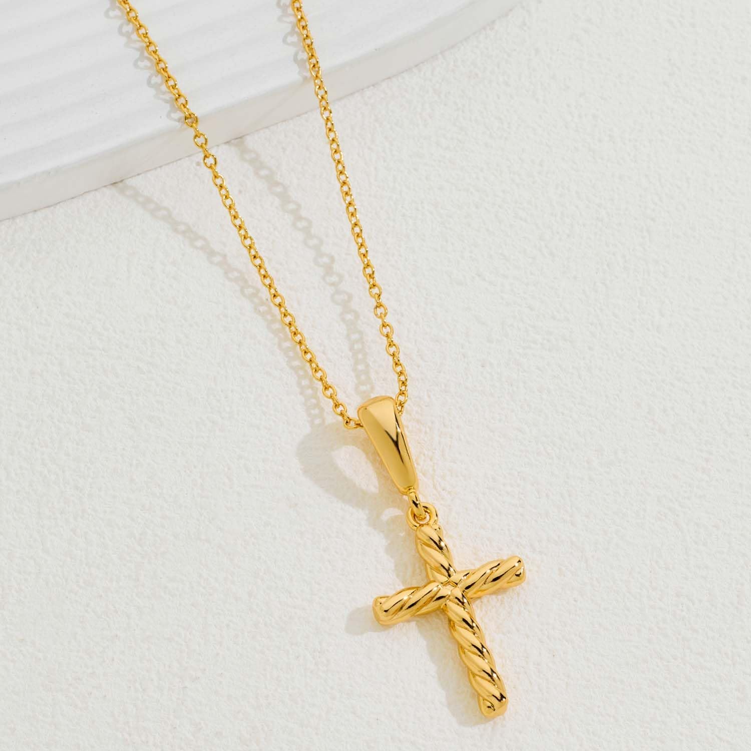 LILIE&WHITE Gold Cross Necklaces For Women Classic Cross Pendant Necklace Trendy Gold Chain Necklace Unique Jewelry - Image 4