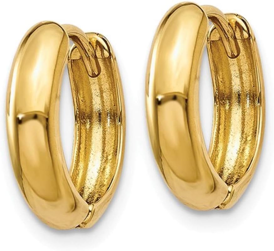 14K Solid Gold Huggie Hoop Earrings, 3mm Tube – Small Classic Hoops for Women & Men - Image 8