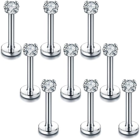 16G 18G Labrets Monroe Lip Rings Nose Helix Tragus Earring Studs Piercing Jewelry 9-18PCS