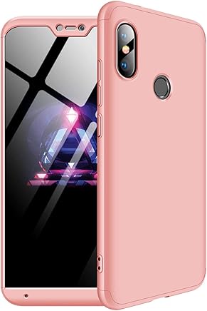 MYLBOO Funda Xiaomi Mi A2 Lite,[3 en 1] 360 Grados de protecci?n total del cuerpo,[A prueba de golpes] Mate Estuche r?gido de PC ultradelgado para Xiaomi Mi A2 Lite (Oro rosa)