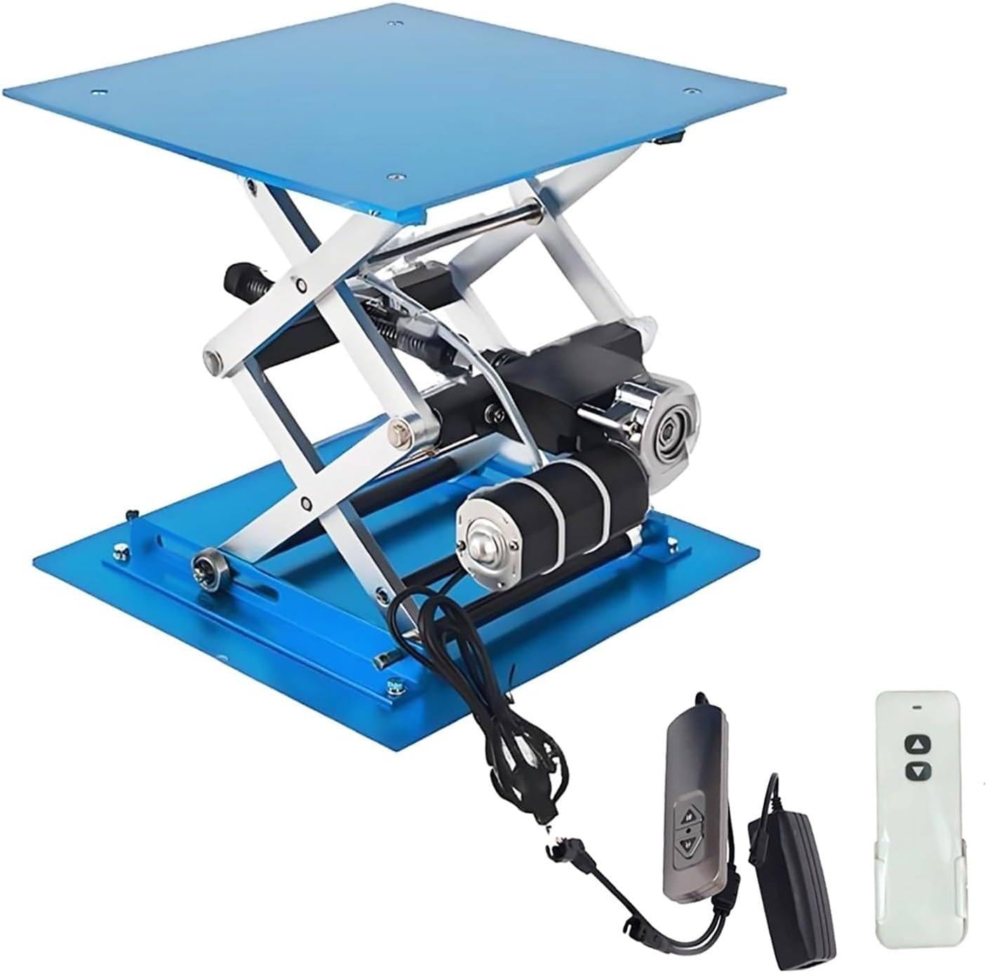 Elektrische Hebebühne, 250 x 250 mm, 30 kg Tragkraft, Höhenbereich 90–365 mm, Aluminiumoxid-Laborausrüstung für Physik und Chemie-Experimente.