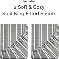 Vista 689 de King Fitted Bed Sheet - Bottom Single Fitted Sheet Only - Ultra-Soft Hotel Luxury Bedding w/ 8-16 Inch Deep Pockets - Breathable, Cooling & Wrinkle