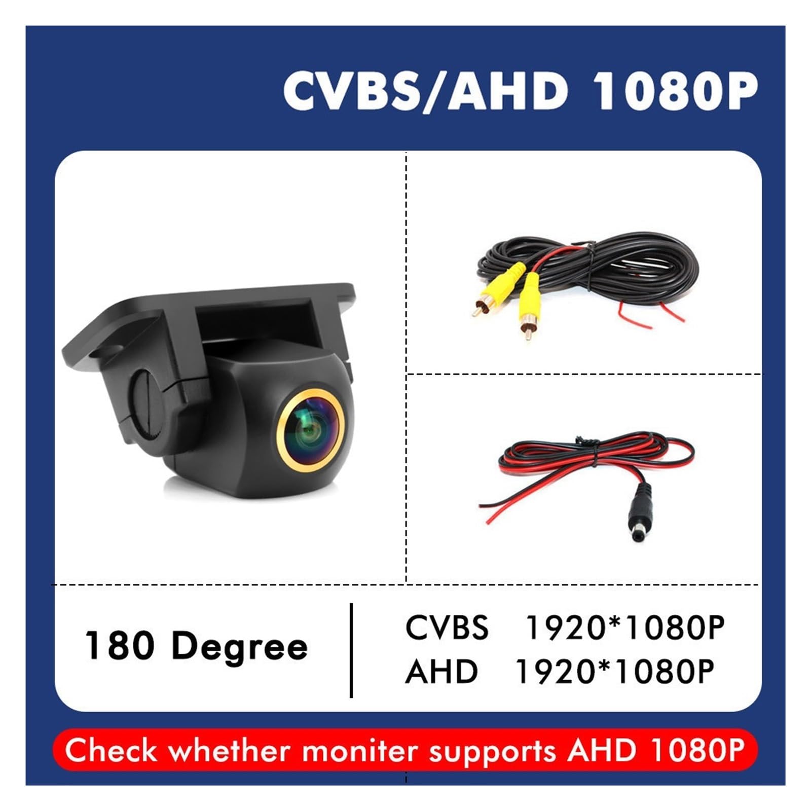 4K AHD 1080P Telecamera posteriore for auto, retromarcia, Compatibile Per monitor di parcheggio, telecamera anteriore impermeabile, telecamera posteriore HD grandangolare(4K AHD 1080P)