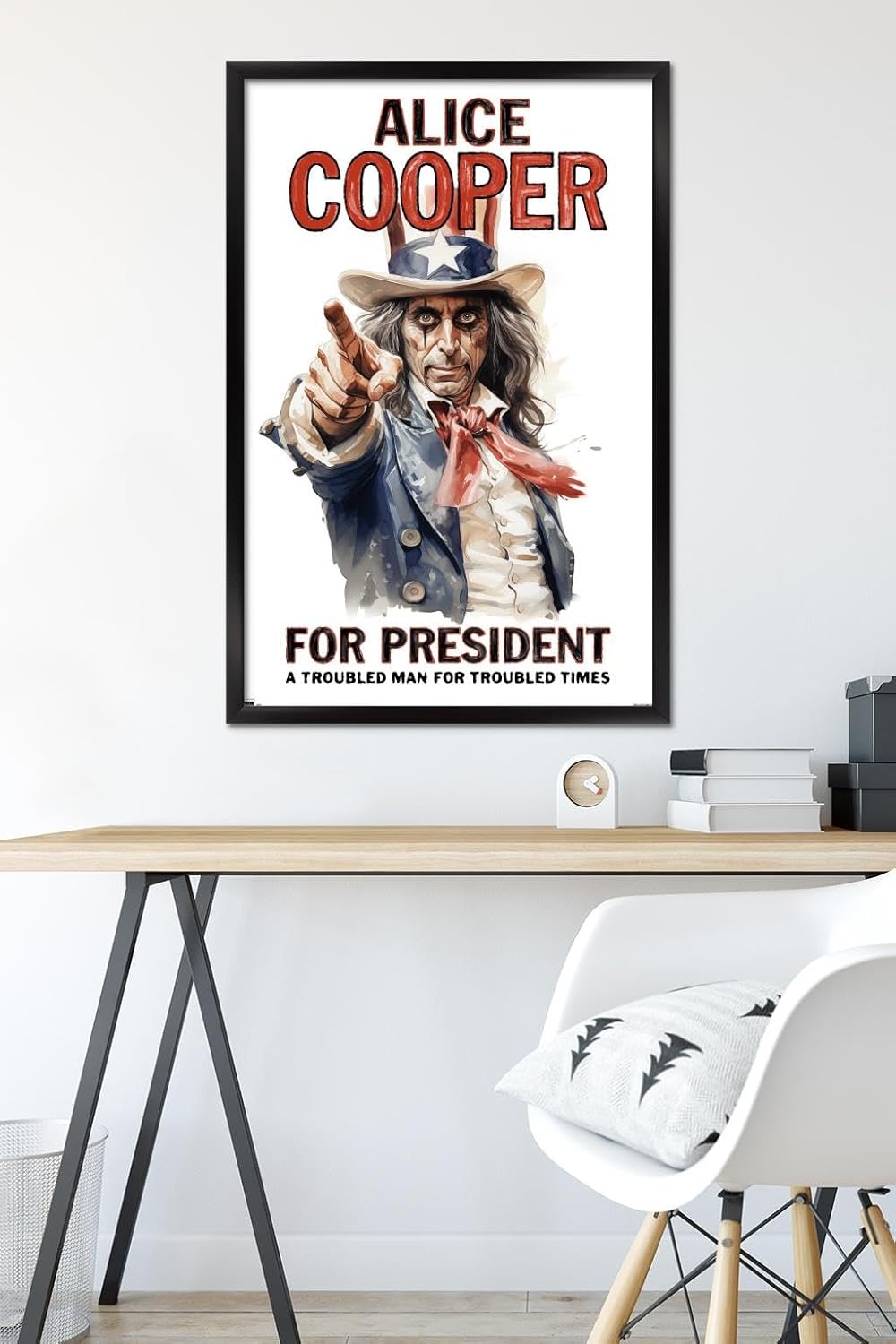 Alice Cooper - For President Wall Poster, 34L" x 22.4W", Black Framed Version