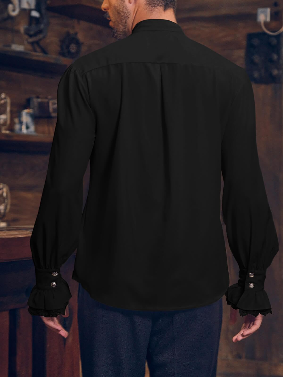Snapklik.com : Men Pirate Shirt Victorian Ruffle Medieval Renaissance ...
