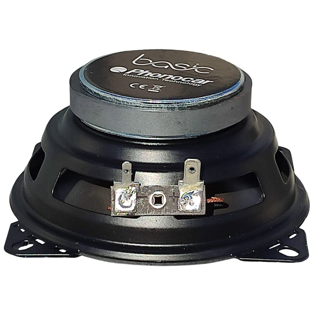 Speaker 2 Haut-PARLEURS Compatible avec PHONOCAR Basic 66121 Double cône 10 cm 100 mm 4'' de diamètre 20 Watt rms et 40 Watt Max 4 ohm 90 DB, la Paire