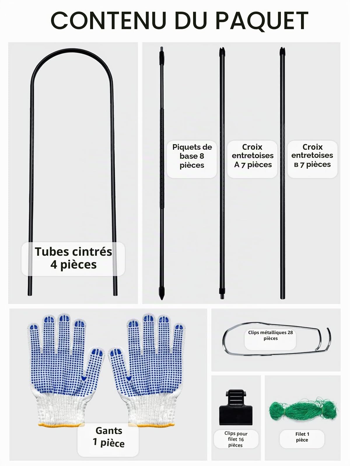 Kalolary 6 × 6 Pieds U Haricots Treillis Jardin pour Plante Grimpante