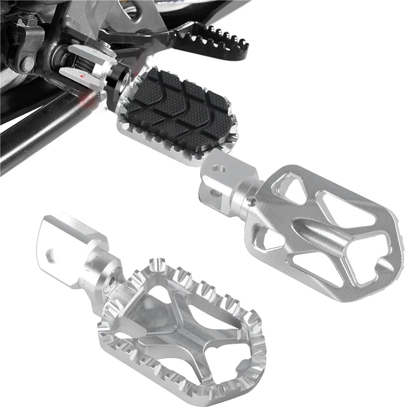 Repose-pieds larges alu usiné R1200GS pour supprimer la fatigue