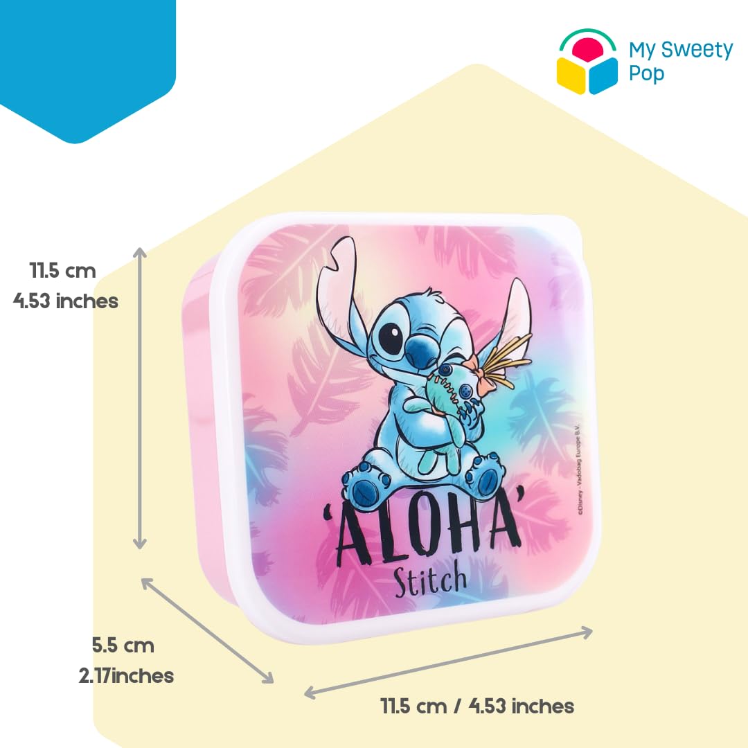 My sweety pop, Set of 3 Stitch Lunch Boxes, Lunch Box, For Children, Nursery, Kindergarten, School, Holiday, Meal - Image 3
