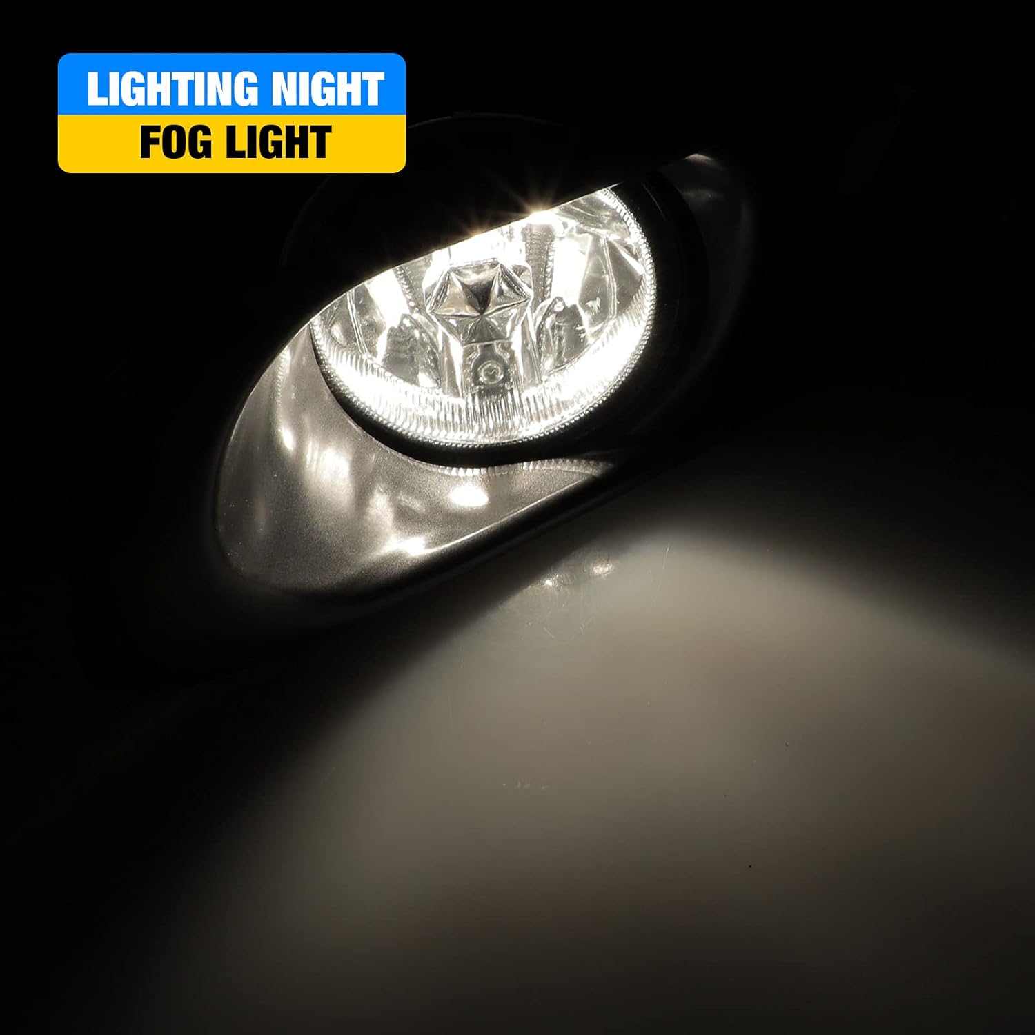 AUTOWIKI Fog Lights For 1999-2000 Honda Civic SI Type R Replace Lamp Pair Clear Glass Lens with Switch and Wiring Kit
