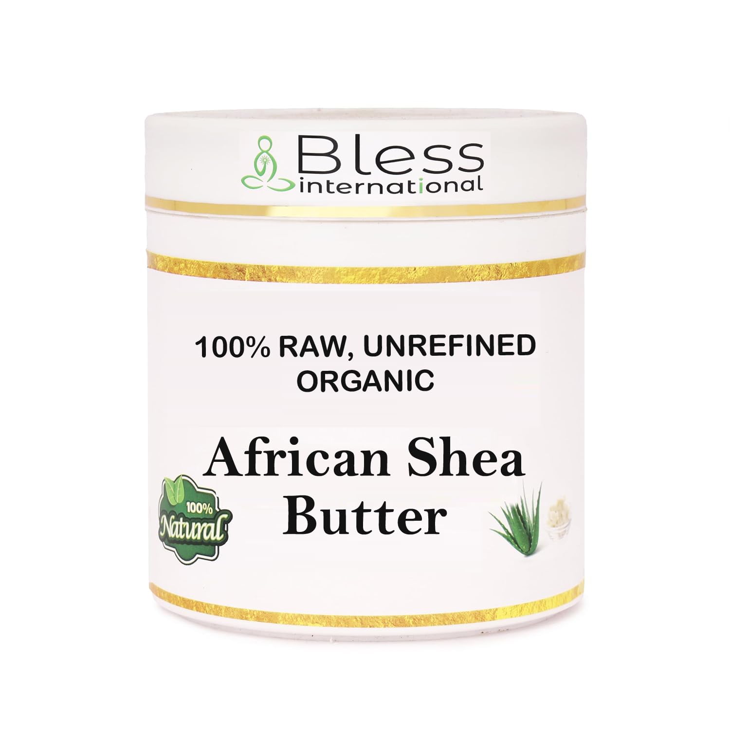 Organic Raw African Shea Butter 100% Pure,Natural & Unrefined, 450 g (Pack of 1)