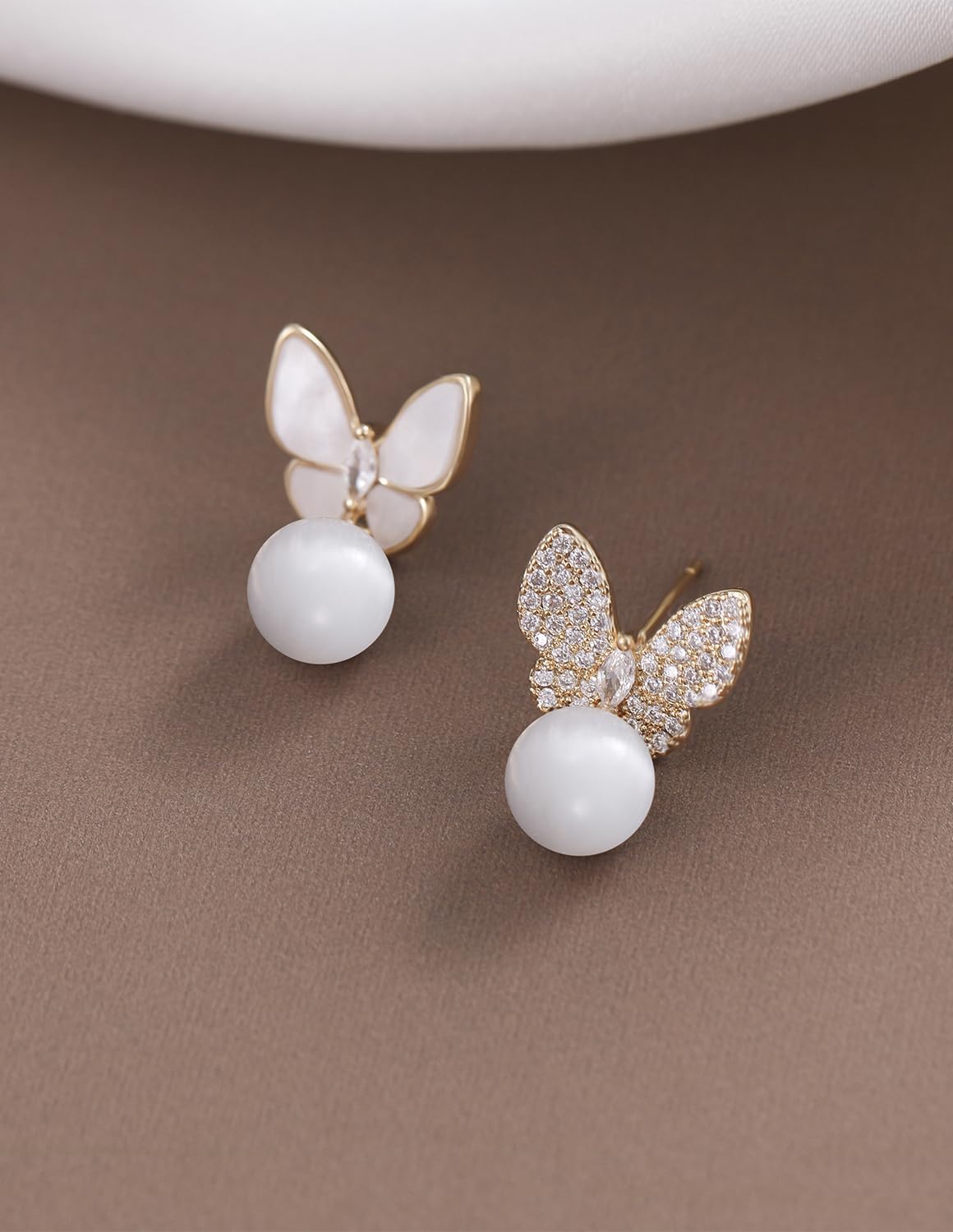 14k Gold Plated Butterfly Opal Dangle Earrings for Women Jewelry - Image 5