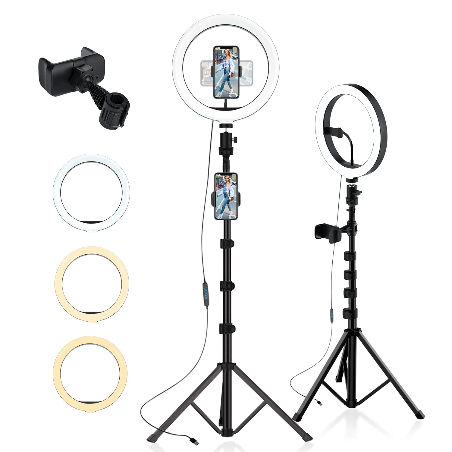 LDesign Luce ad Anello LED 10,2'' con Stativo Treppiede, Ring Light con 3 Modalità di Illuminazione &10 Luminosità, Lampada Selfie con Telecomando per Tik Tok/ YouTube/ Streaming/ Trucco/ Foto