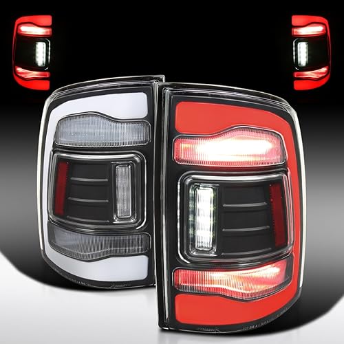 AUTOZENSATION Compatible con Dodge Ram 1500 2500 3500 negro 2009-2018 con barra de tira LED