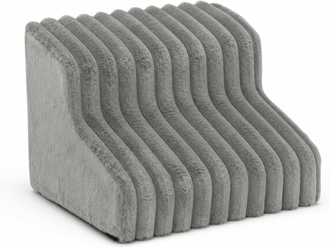 Dog Stairs for Small Dogs, 2-Step Dog Ramp for Couch & Bed, Gray