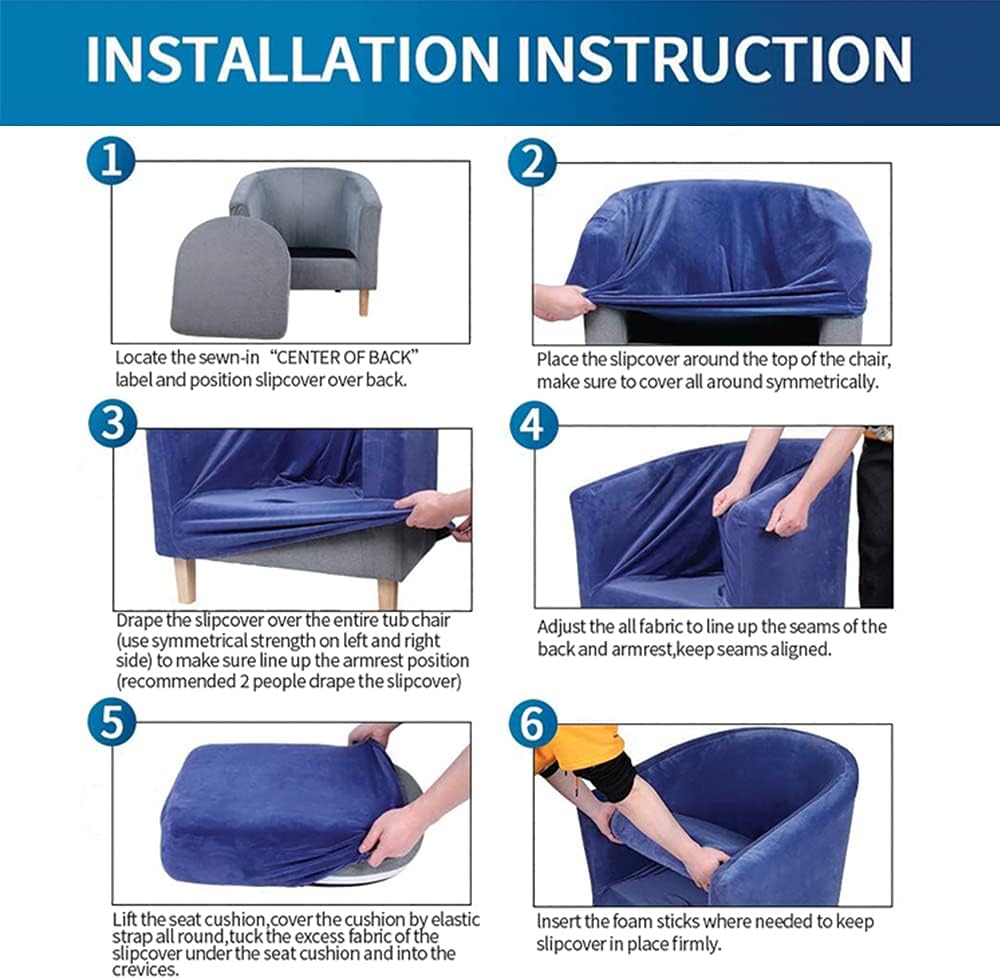 Y & J Club Chair Slipcover, High Stretch Slipcovers for Club Chair 2-Piece Tub Chair Slipcover Jacquard Spandex Armchair Cover Couch Furniture Protector Cover,White : Home & Kitchen