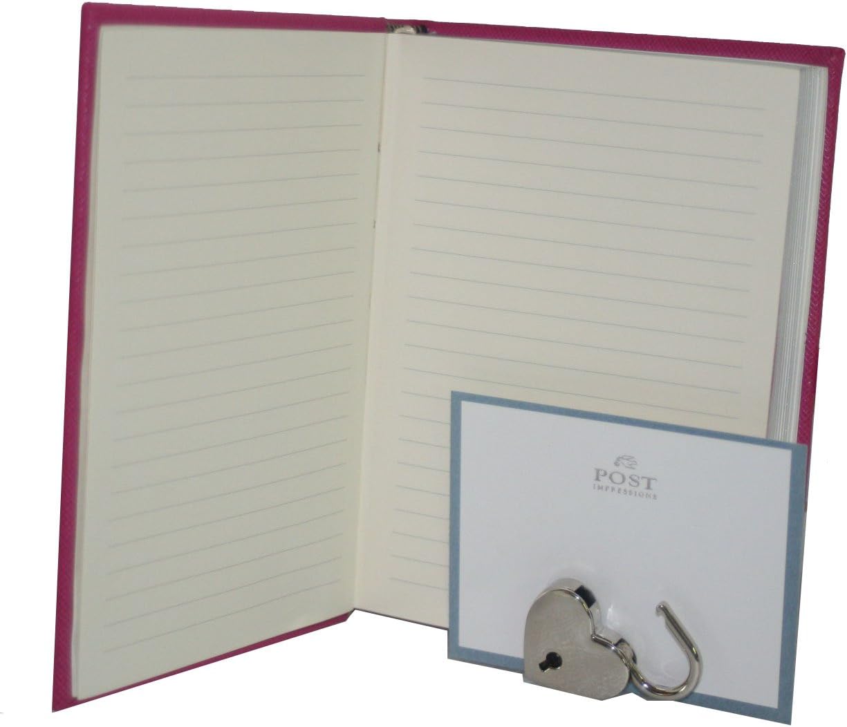 POST Journal with Lock, Saffiano Pink, 4.25 x 6-Inch