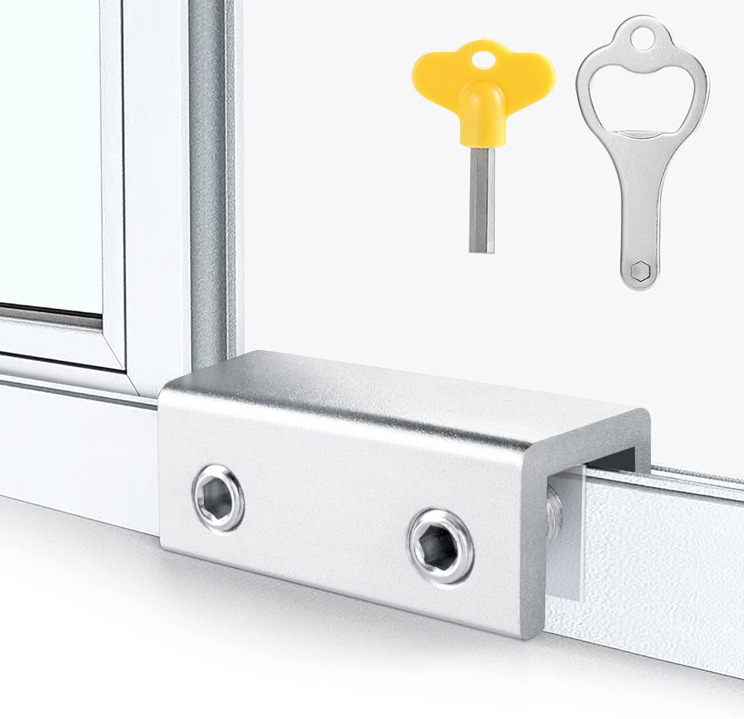 ZRFCXE Window Locks,4 Sets Sliding Locks With Key for Vertical