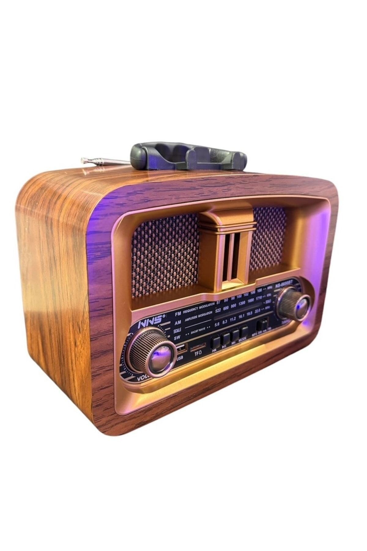 BUFFER® Büyük Boy Taşınabilir Klasik AM/FM/SW Retro Ev Radyo USB ile Şarj Olabilen Retro Radyo NS6650