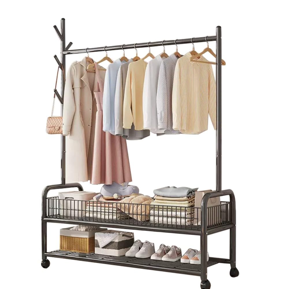 Portant à vêtements robuste en métal penderie mobile de chambre