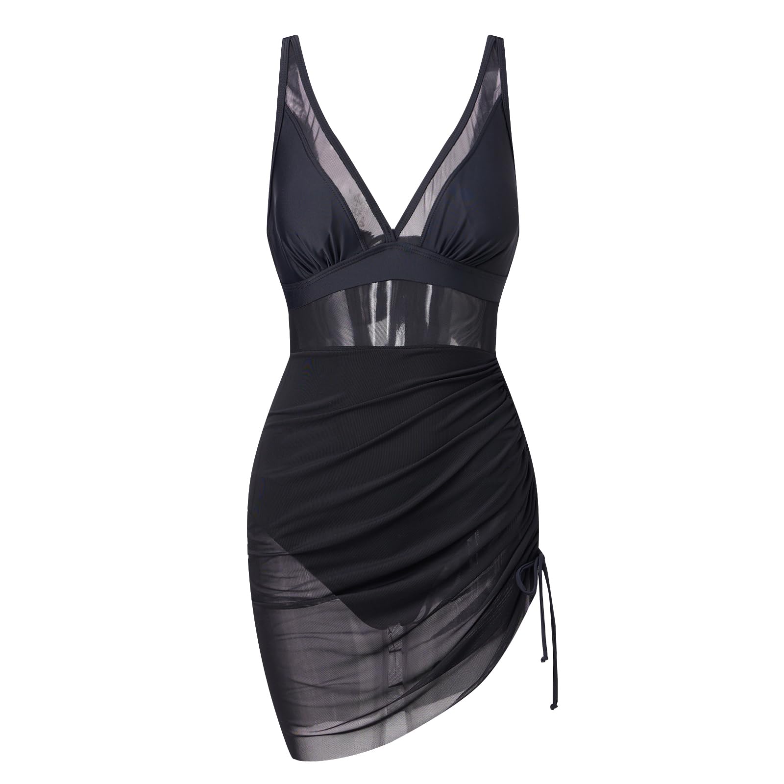 Sexy Outfit Costume da Bagno Intero Estivo da Donna Costume da Bagno Trasparente a Vita Alta con Controllo della Pancia Sexy da Spiaggia